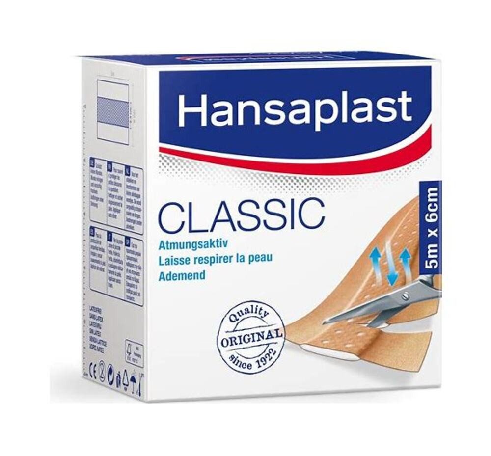 Hansaplast Wundpflaster Hansaplast Classic BDF (Spar Packung, 1 St., Individuell zuschneidbar), Für Allergiker geeignet