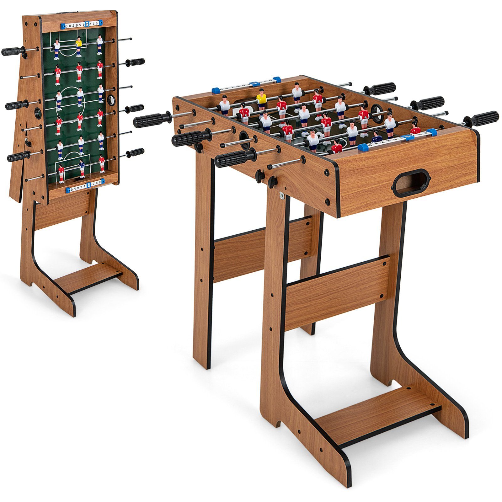 COSTWAY Mini-Tischkicker Tischfußball, klappbar aus Holz