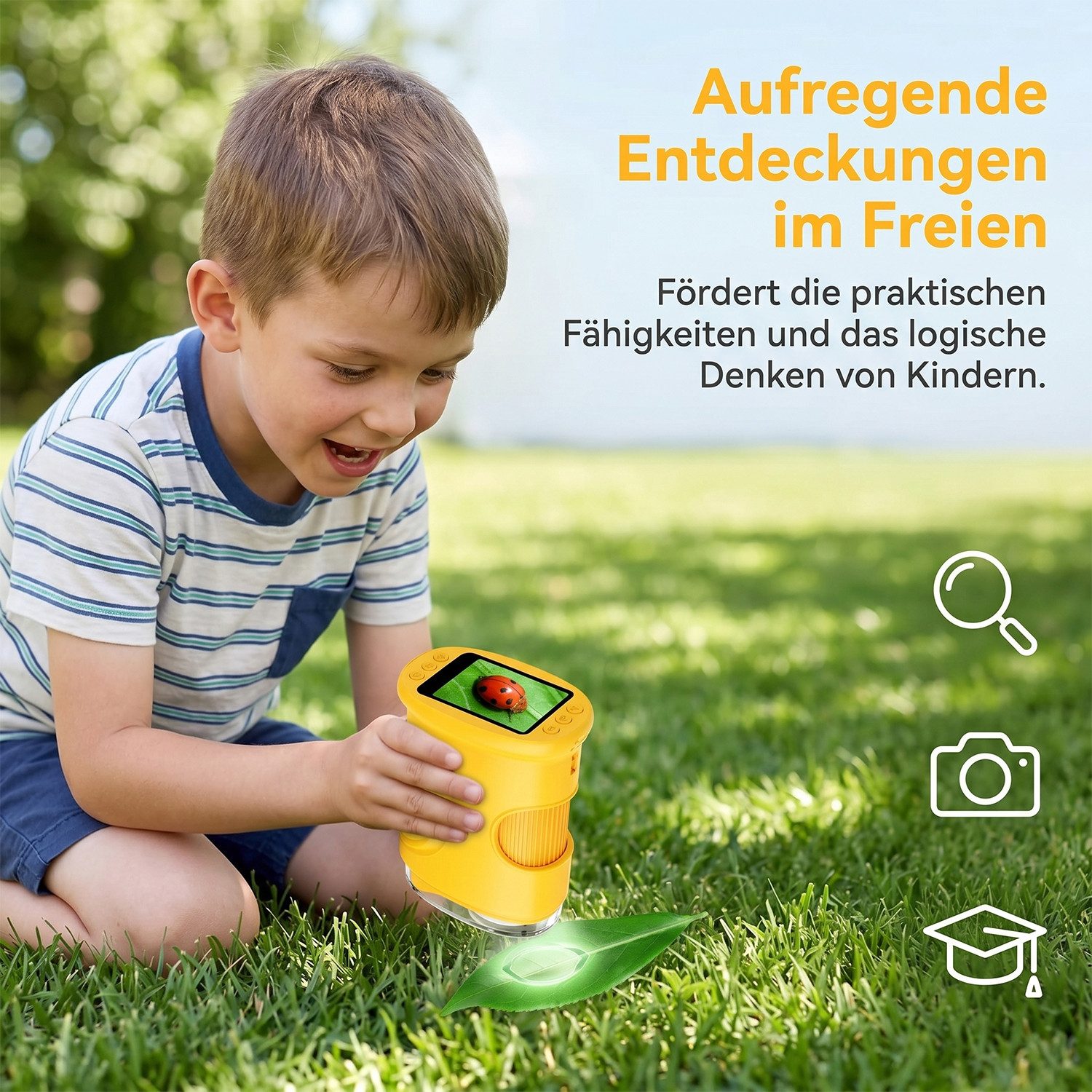 AKKEE 1000X Digitales Mikroskop, Handmikroskop Kindermikroskop