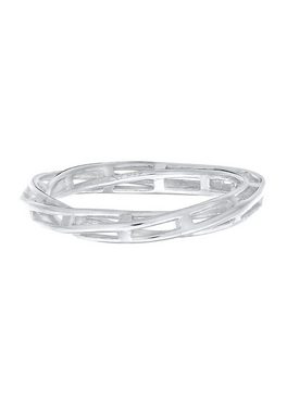 Elli Premium Fingerring Bandring Gedreht Ketten Design 925 Silber, Twisted