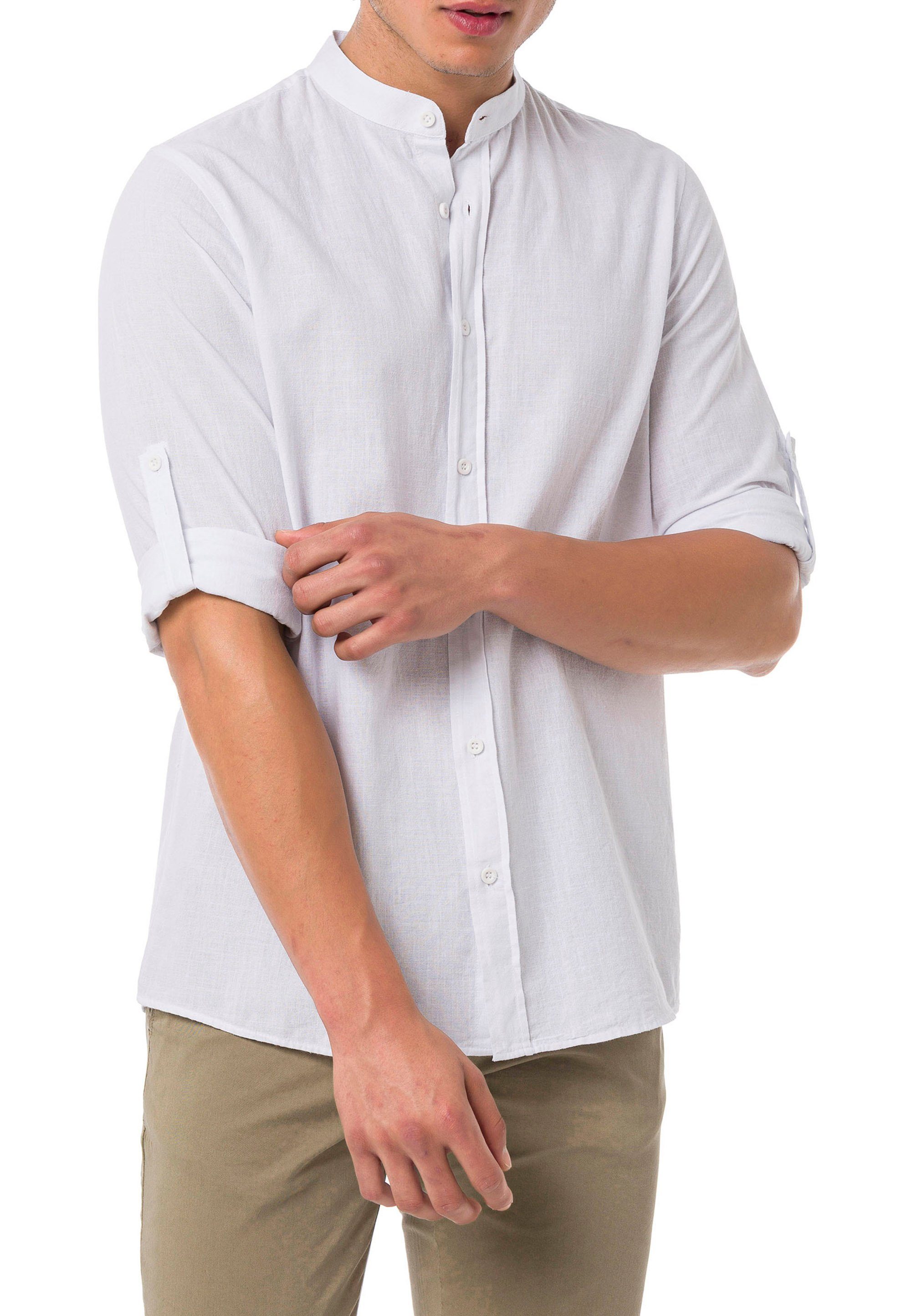 RedBridge Langarmhemd mit Stehkragen 100% Baumwolle regular fit klassisch u günstig online kaufen