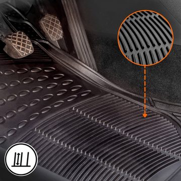 Upgrade4cars Auto-Fußmatten Gummi Fußmatten Set Universal, für Universal, Auto-Fussmatten Universal Teppiche Set