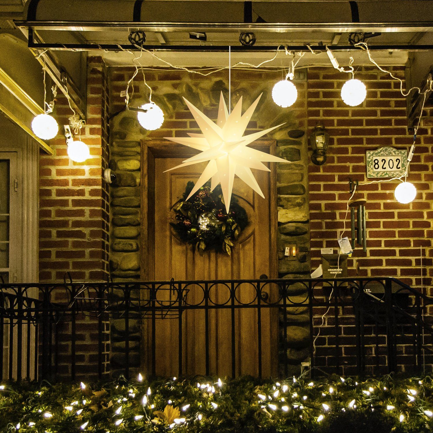 Salcar LED Dekolicht 60cm 3D Papierstern Beleuchtet LED Stern Weihnachtsdek günstig online kaufen