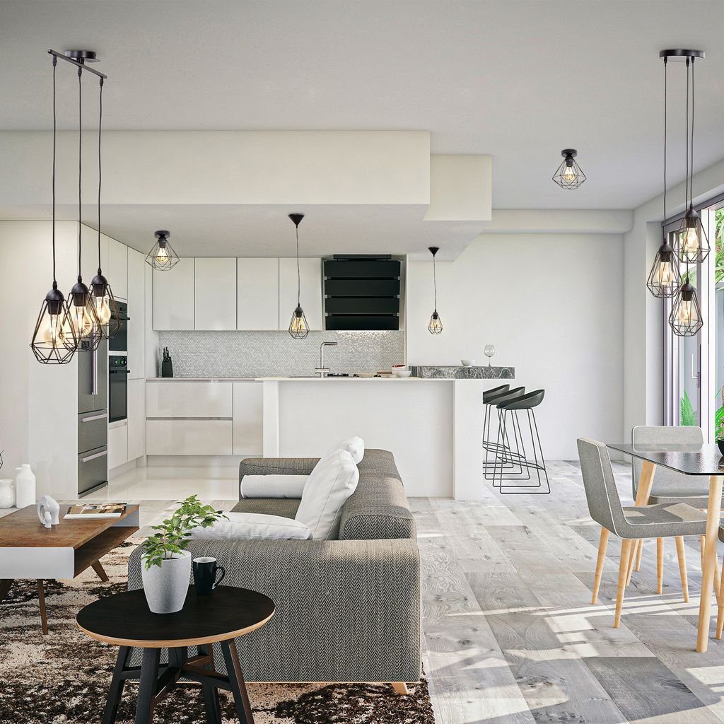 B.K.Licht LED Pendelleuchte BKL1235, ohne Leuchtmittel, Pendelleuchte Retro Hängelampe DrahtleuchteE27 Fassung Vintage