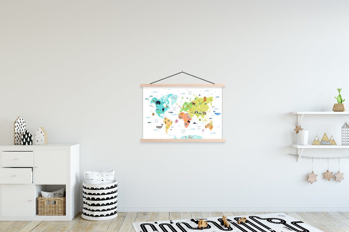 MuchoWow Poster Weltkarte - Tiere - günstig online kaufen