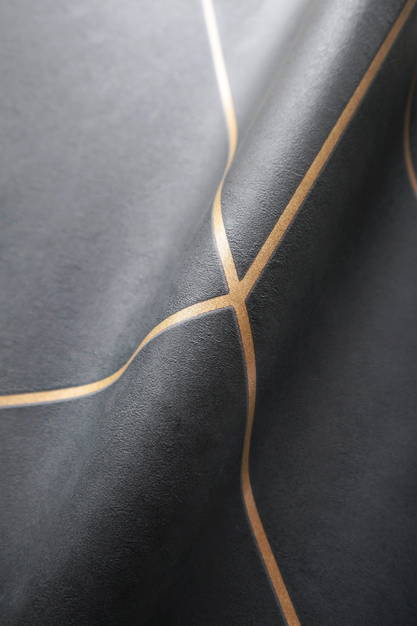 Newroom Vliestapete, Schwarz Tapete Modern Linien - Muster Gold Grafiktapet günstig online kaufen