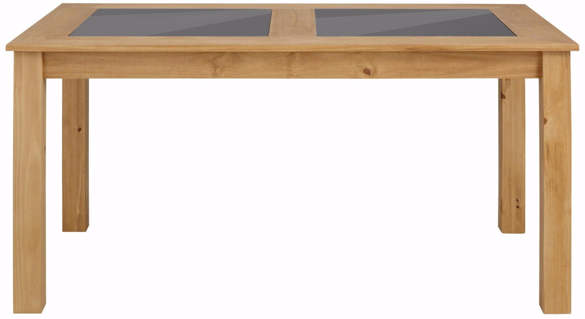 loft24 Esstisch Zamora, aus FSC®-zertifizierter Kiefer, mit Glasplatten, Breite 180 cm