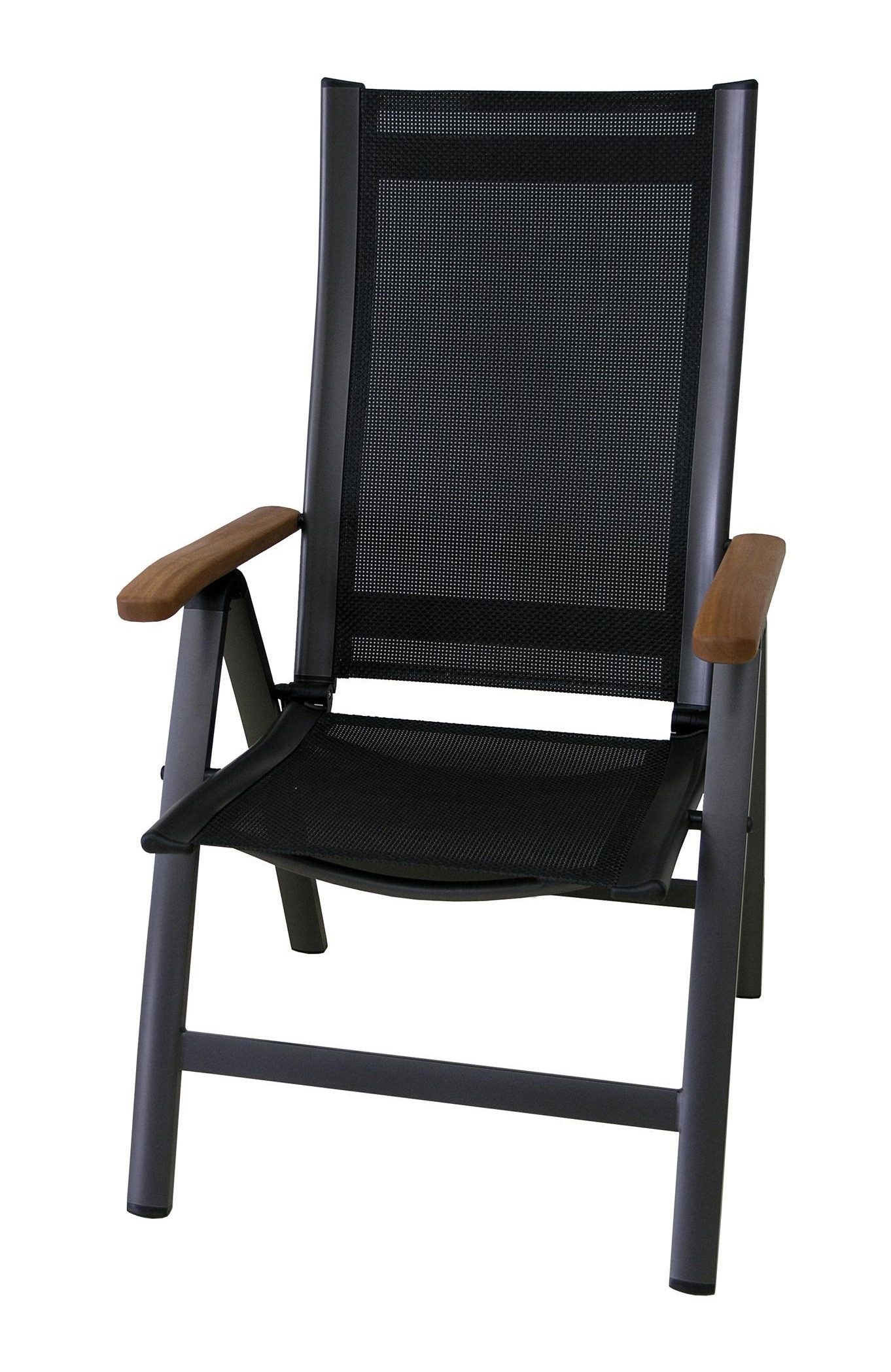 Sun Garden Gartenstuhl Klappsessel ASS Comfort S006-M06 anthrazit-schwarz Sun Garden