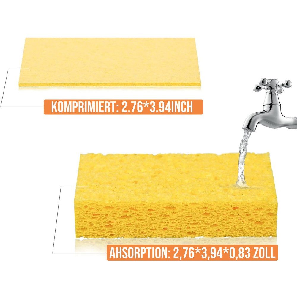 HUGERSTONE Reinigungsschwamm 16er Set Spülschwamm, Geschirrschwamm Nachhaltiger, Küchenschwamm, Mehrzweck Putzschwamm mit antibakterieller Wirkung, Saugstark