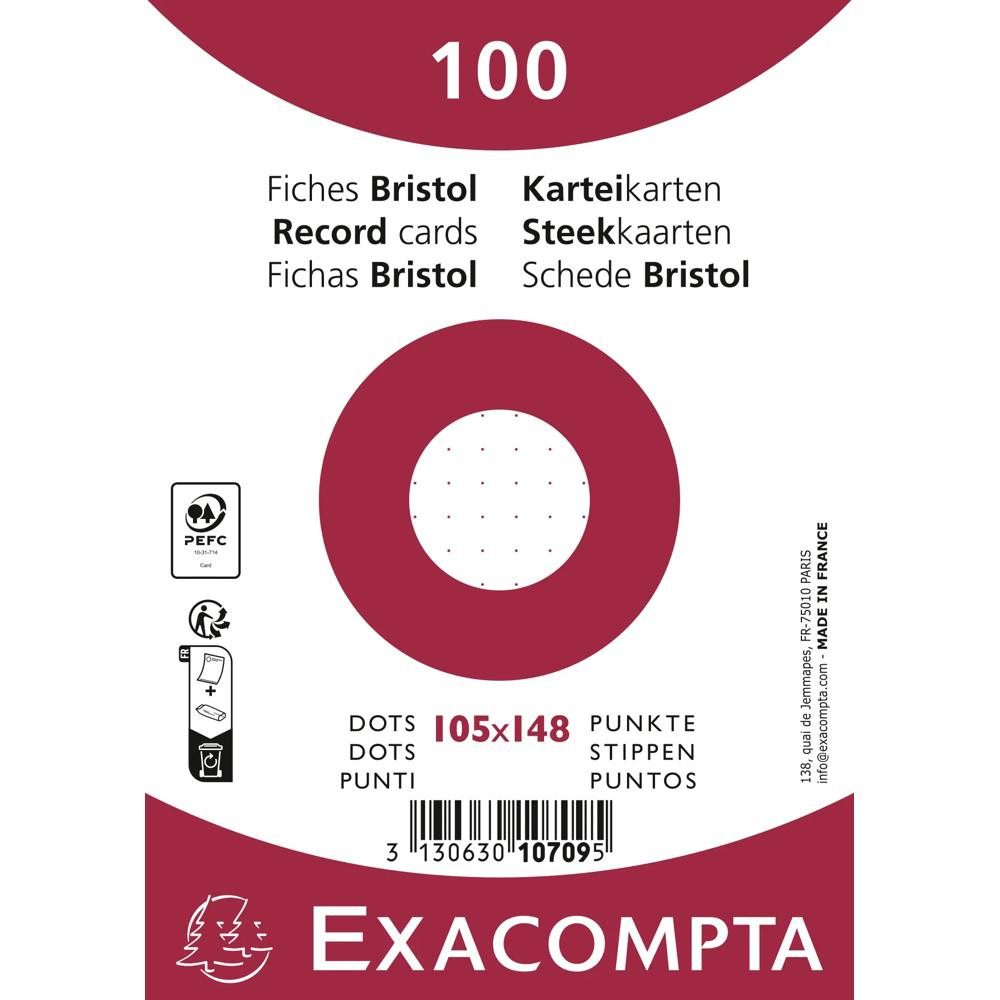 EXACOMPTA Karteikarten Exacompta Karteikarten A6 dots 100St/Pkg weiss