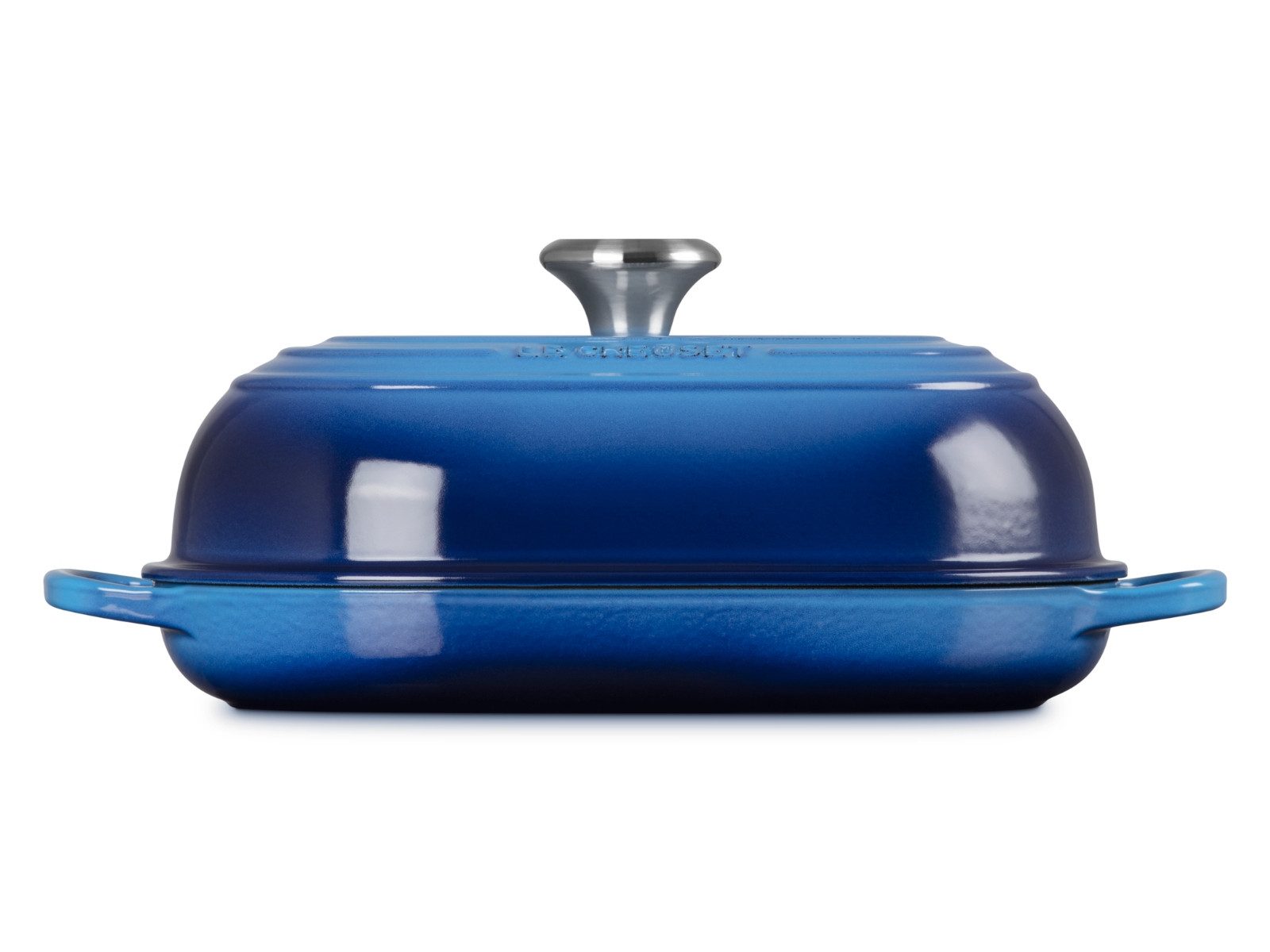 LE CREUSET Bräter Brot Bräter Signature oval azure 29cm, Emailliertes Gusseisen