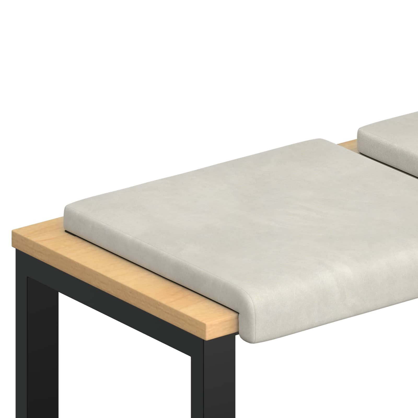 vidaXL Sitzauflage Bankkissen 2 stk. Samt Creme Tiefe 35 cm, (2 St)
