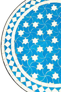 Marrakesch Orient & Mediterran Interior Gartentisch Mosaiktisch Estrella 60cm rund, Beistelltisch, Gartentisch, Esstisch, Handarbeit