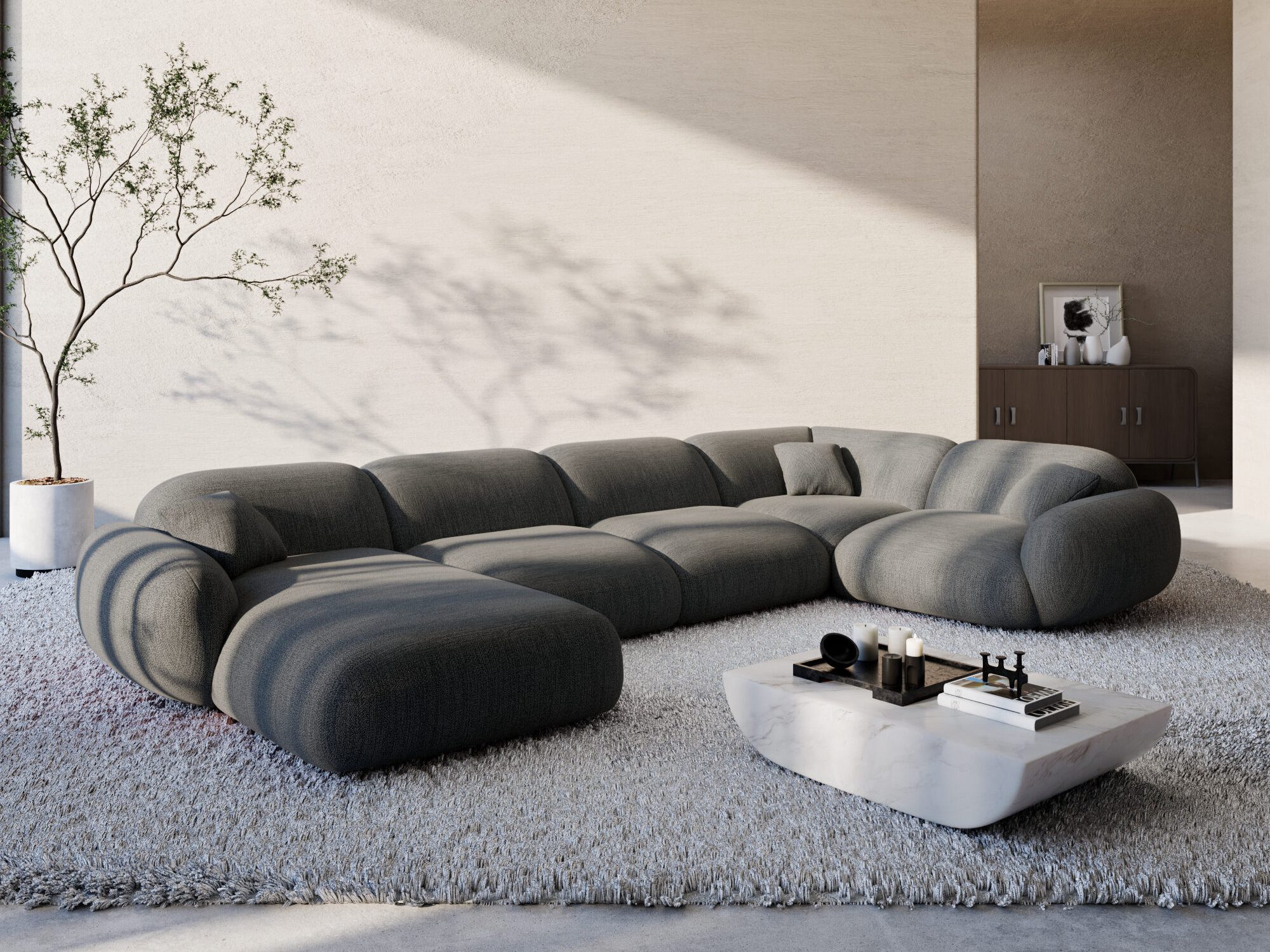Sofa Dreams Wohnlandschaft Polster Wohnlandschaft Alcazar XL U-Form, Wohnlandschaft, U-Form, Moderne Wohnlandschaft in U-Form, 2 Zierkissen inklusive