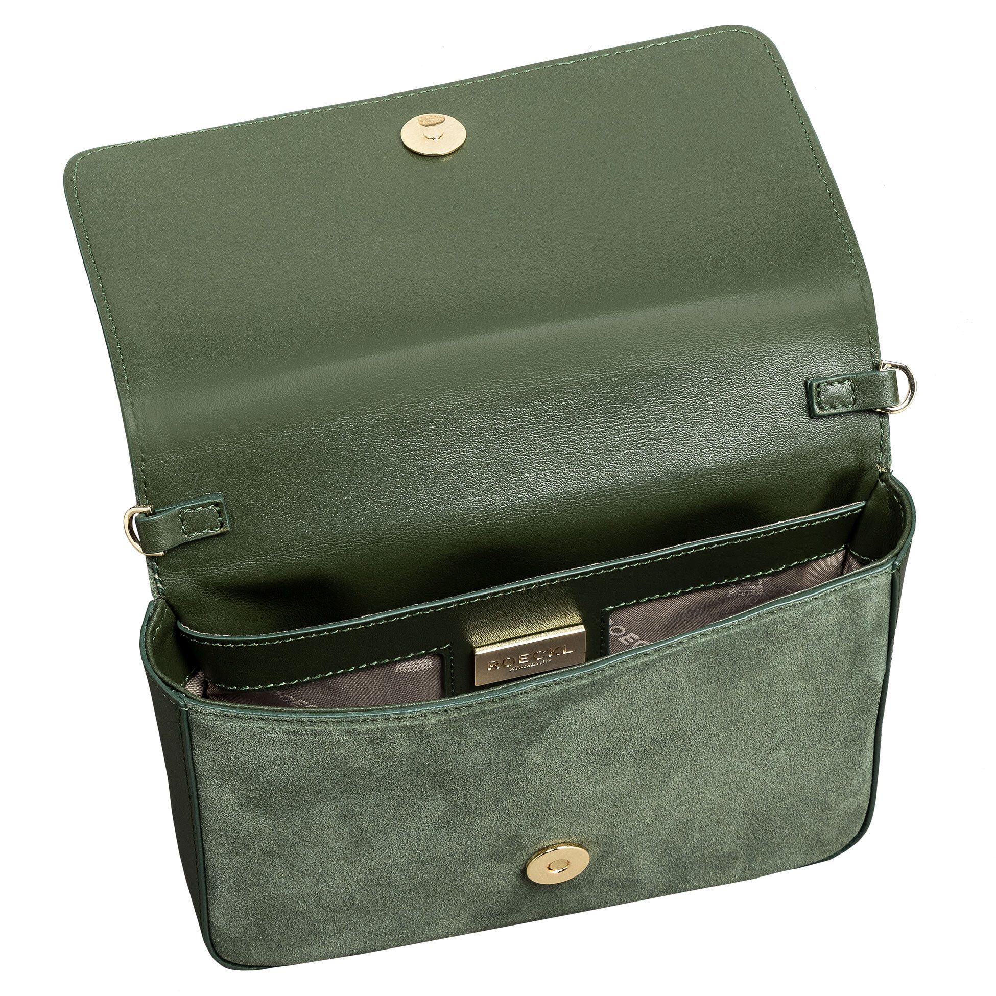 Roeckl Umhängetasche VRONI, Veloursledertasche mit Stickerei