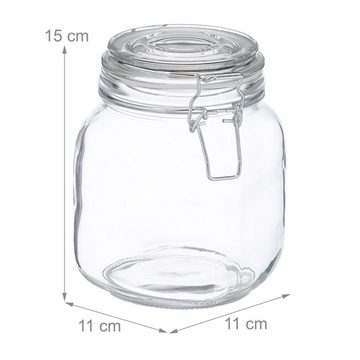 relaxdays Einmachglas 6er Set Einmachgläser 960 ml, Glas
