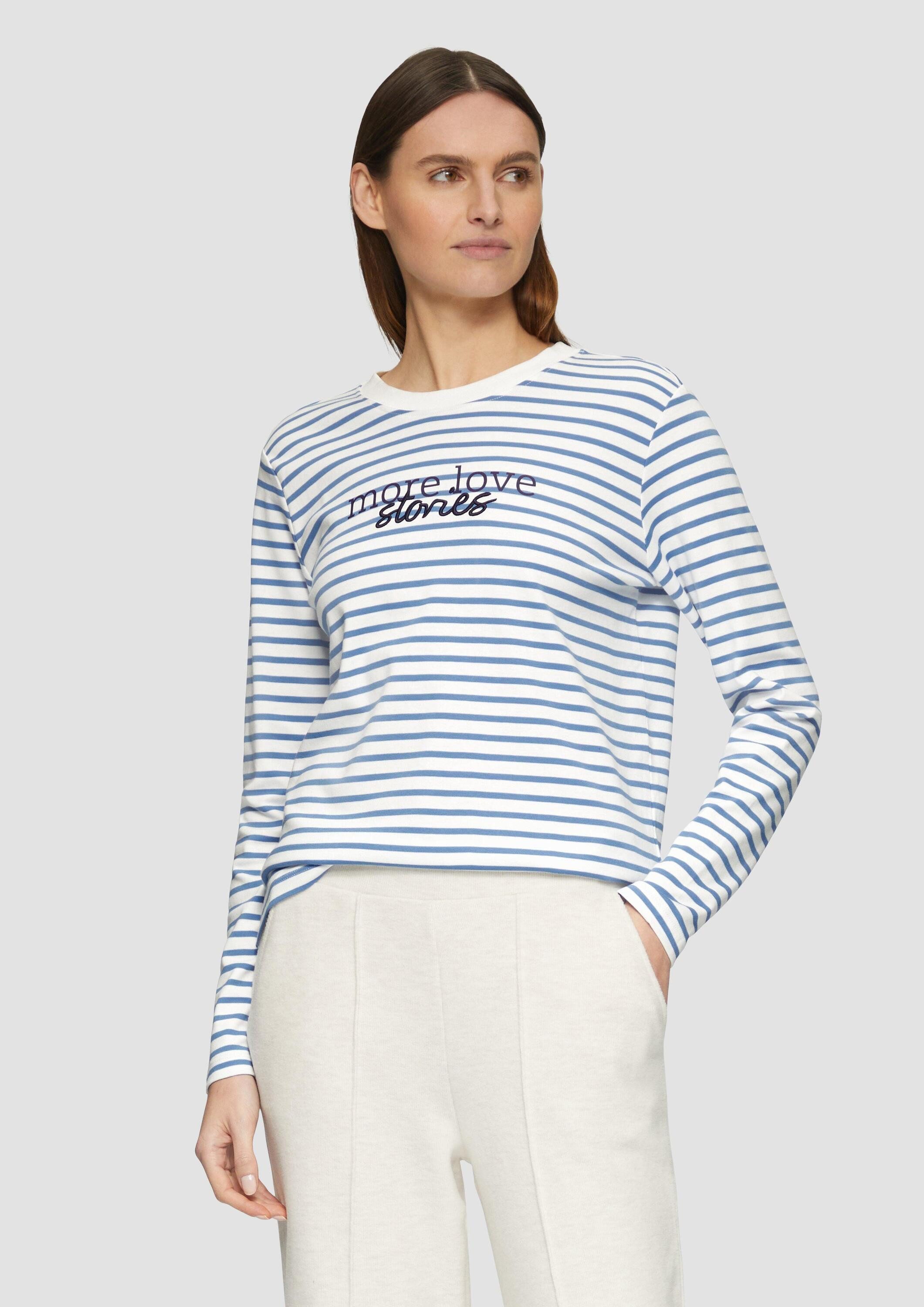 s.Oliver Langarmshirt T-Shirt Gestreiftes Langarmshirt im Relaxed Fit mit A günstig online kaufen