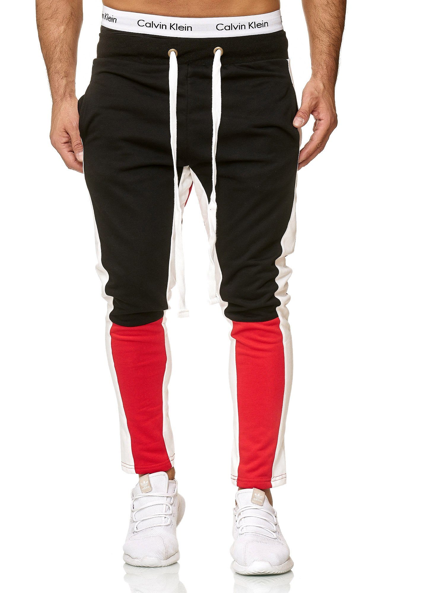 (Sporthose Trainingshose A10 Freizeit Rot OneRedox Fitness Jogginghose 1-tlg) Sweatpants, Casual