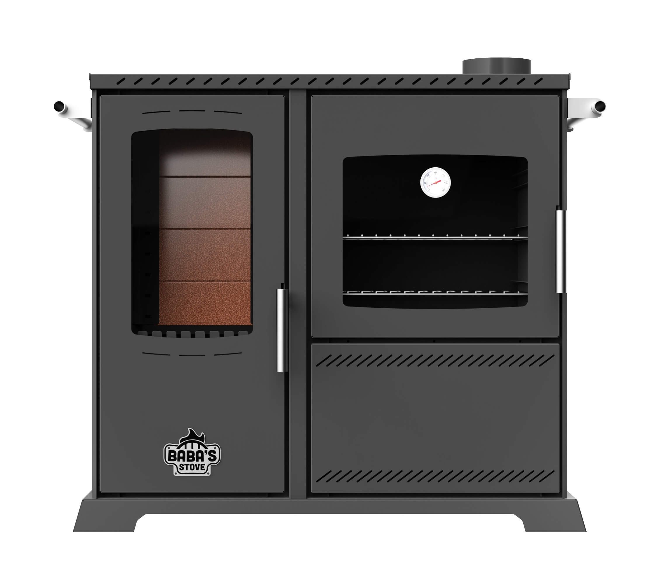 Baba's Kaminofen Hybridofen Pellets und Holz Kombiofen mit Backfach mit Her günstig online kaufen