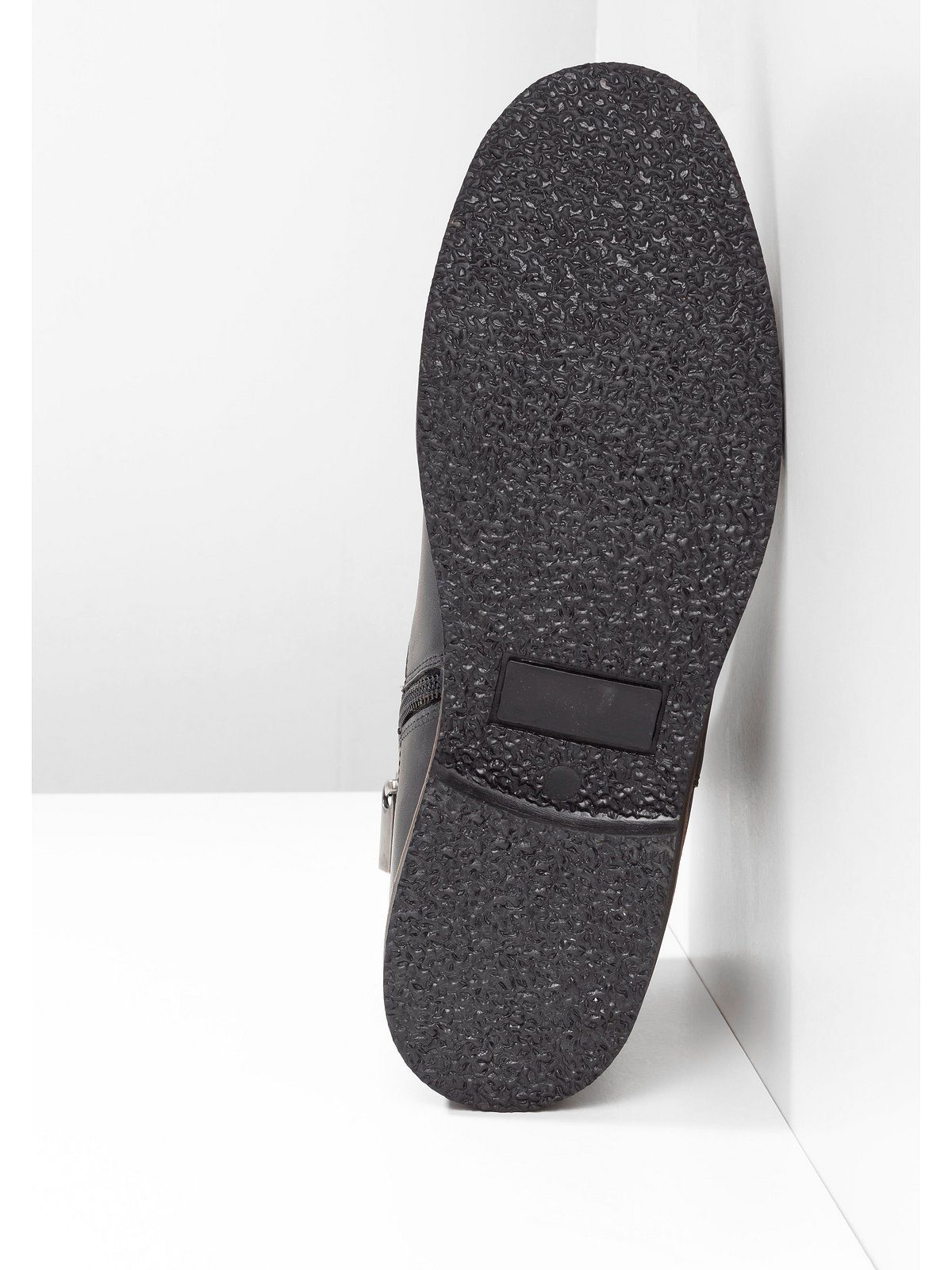 Sheego Große Größen Stiefelette aus Leder, mit Stretcheinsatz