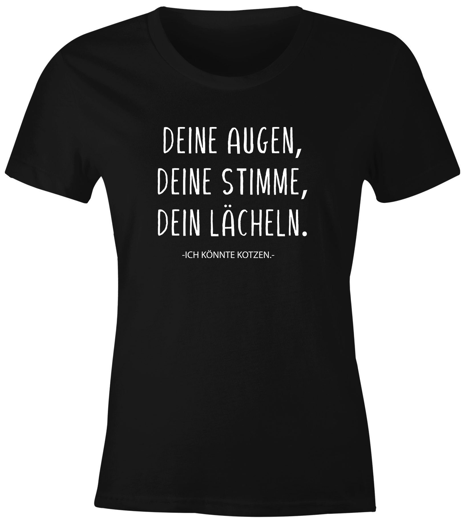 MoonWorks Print-Shirt Damen T-Shirt Deine Augen, deine Stimme, dein Lächeln günstig online kaufen