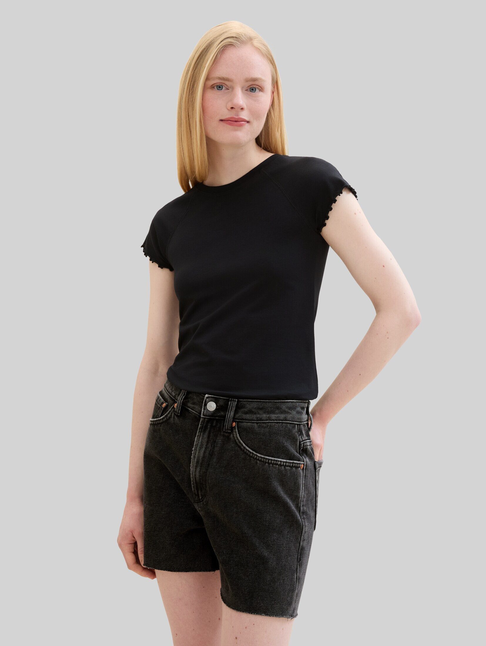 TOM TAILOR Denim T-Shirt T-Shirt (im Einserpack) Slim Fit T-Shirt