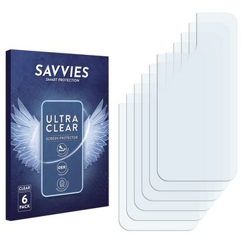 Savvies Schutzfolie für Apple iPhone 12 Pro (Rückseite), Displayschutzfolie, 6 Stück, Folie klar