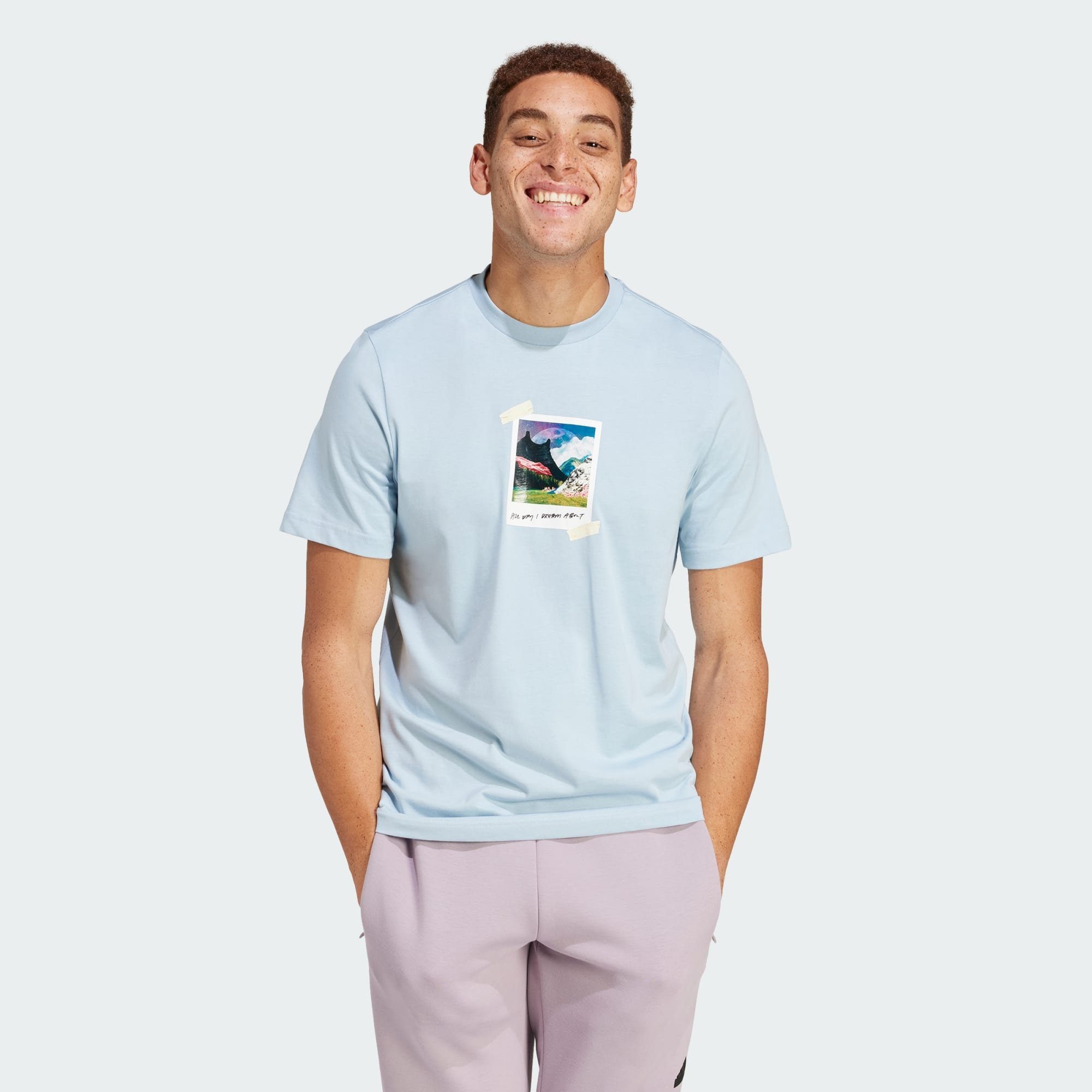 adidas Sportswear T-Shirt ALL DAY I DREAM ABOUT... GRAPHIC T-SHIRT Wonder Blue