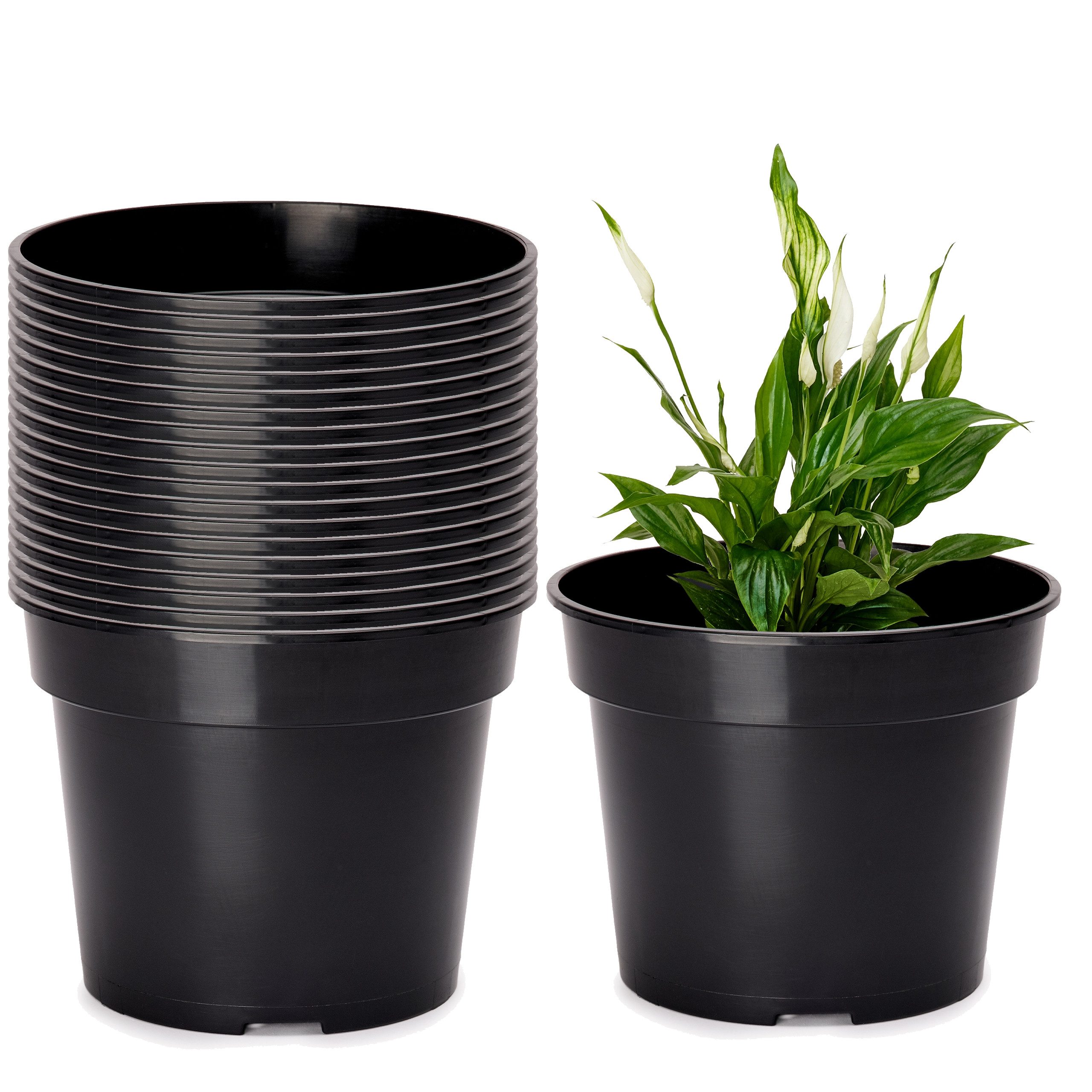 Garronda Blumentopf Kunststoff rund Pflanztopf Kräutertopf Anzuchttopf für Garten GD-0025 (20 St)
