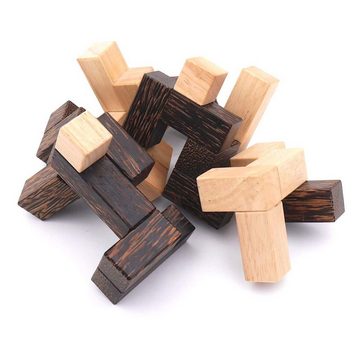 ROMBOL Denkspiele Spiel, Knobelspiel Kardan - edles, schwieriges Interlockingpuzzle aus Holz, Holzspiel