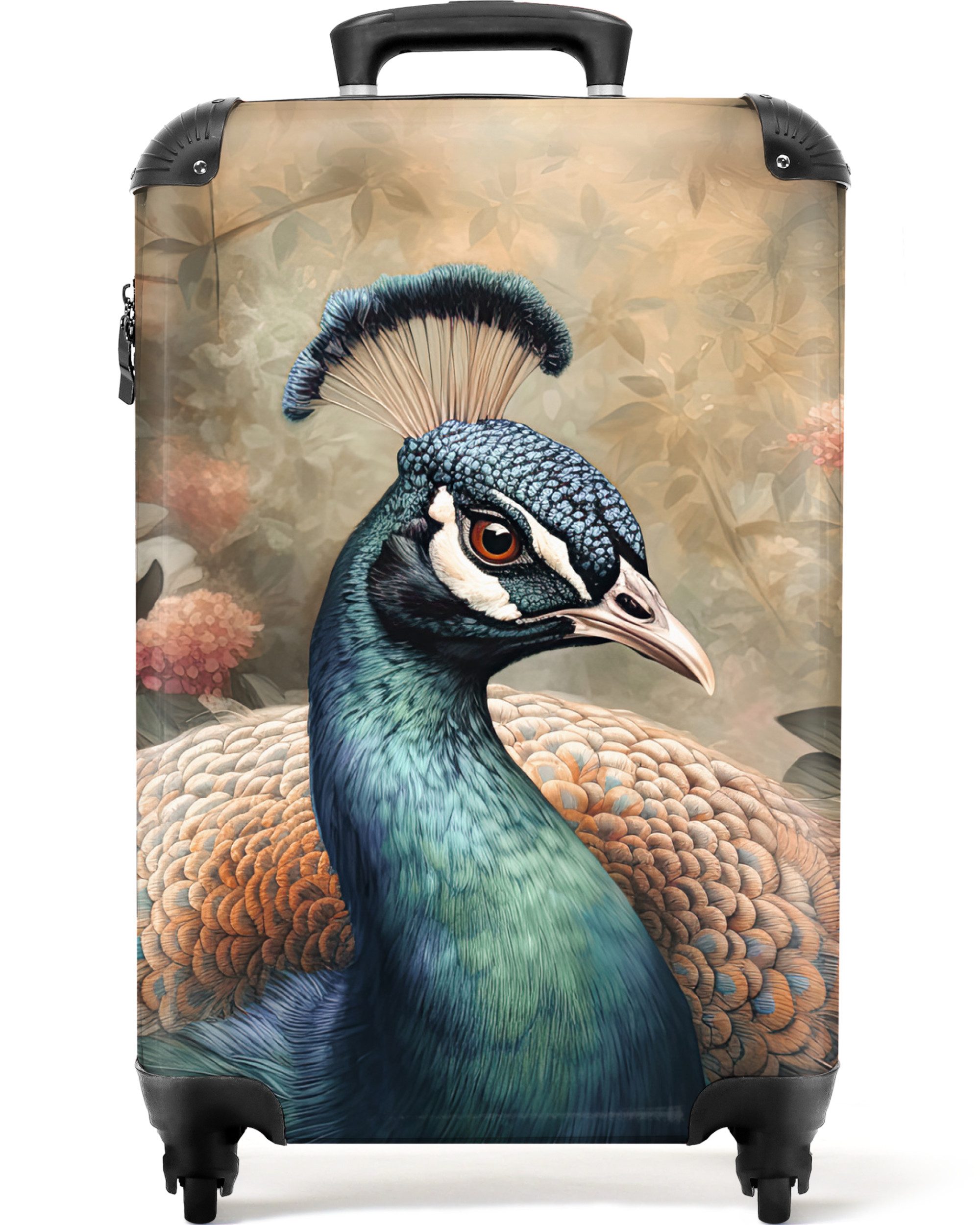 NoBoringSuitcases.com© Hartschalen-Trolley Pfau - Vogel - günstig online kaufen