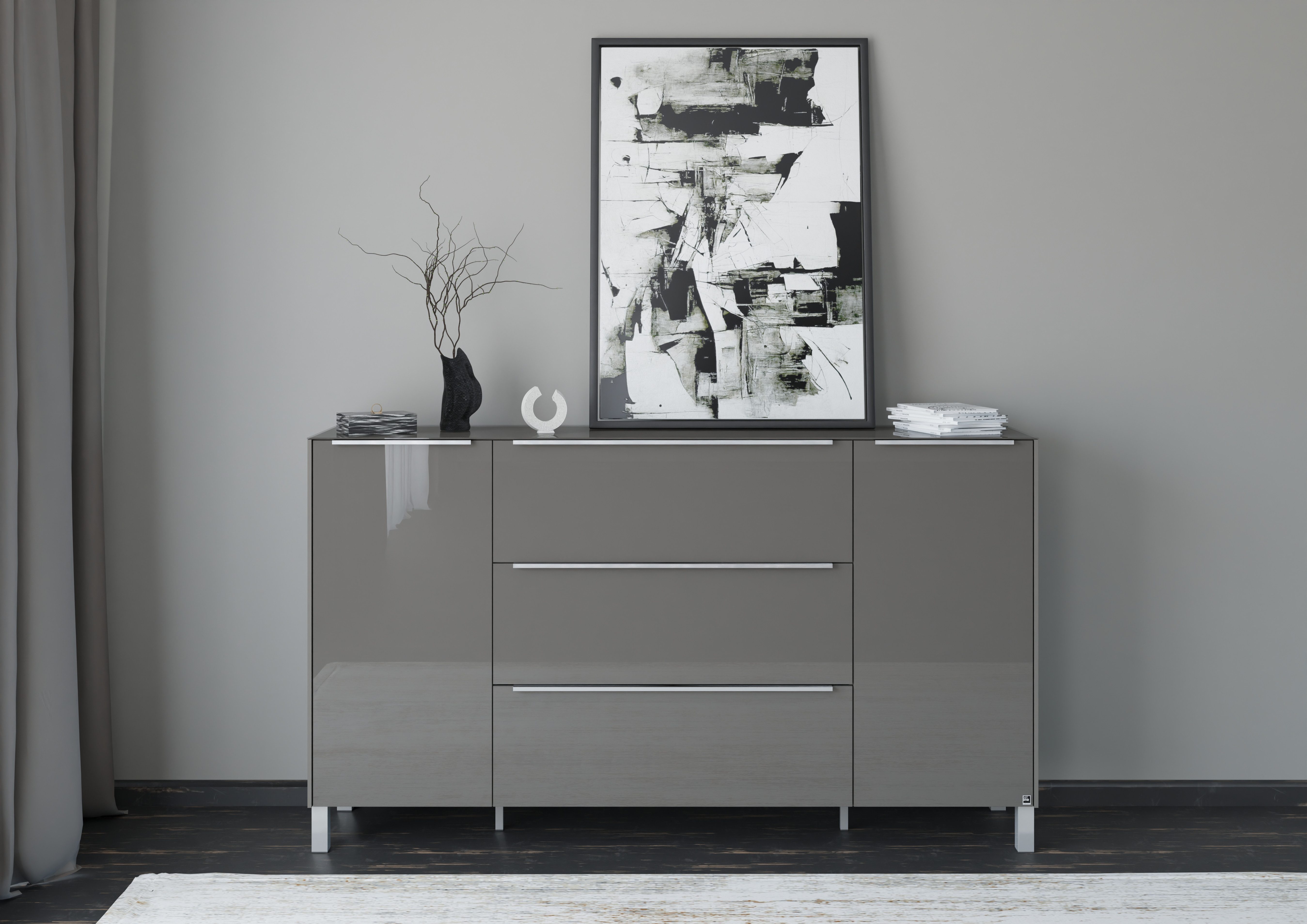 set one by Musterring Sideboard Reno (1 St), Mit Vierkantfuß in diversen Farben, 106 cm Höhe & Farbauswahl