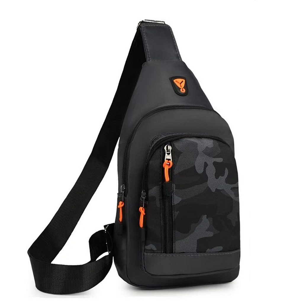 MIRROSI Umhängetasche Herren Slingbag Stoff – leichte Crossbody Brusttasche ca. 26x18x5cm, mit verstellbarem Schultergurt, Reißverschlussfächern & Sport-Design