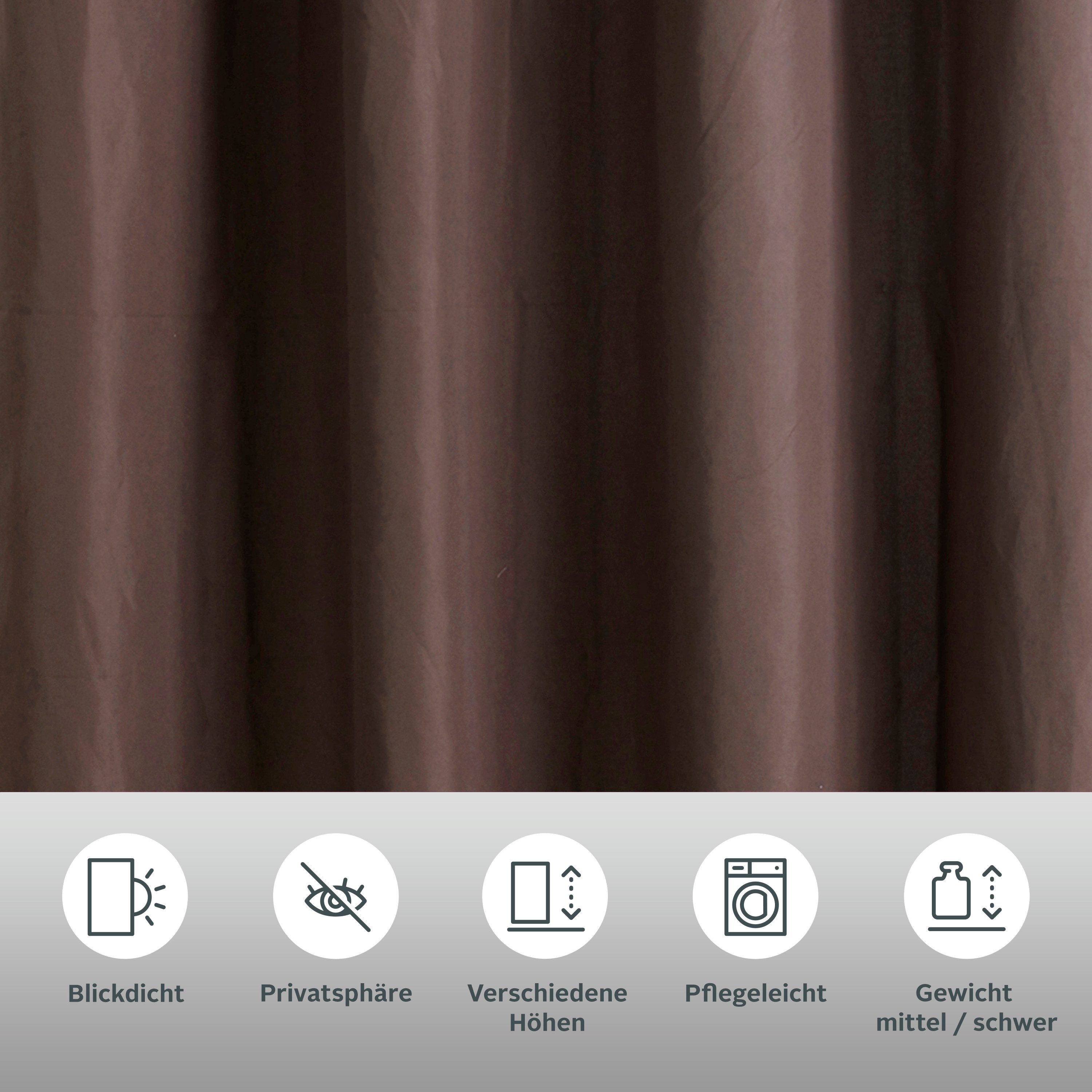Bruno Banani Vorhang Lagan (2 St), Ösen, blickdicht, Polyester, 2-er Set, gewebt, Microfaser, versch. Größen, einfarbig, Bestseller