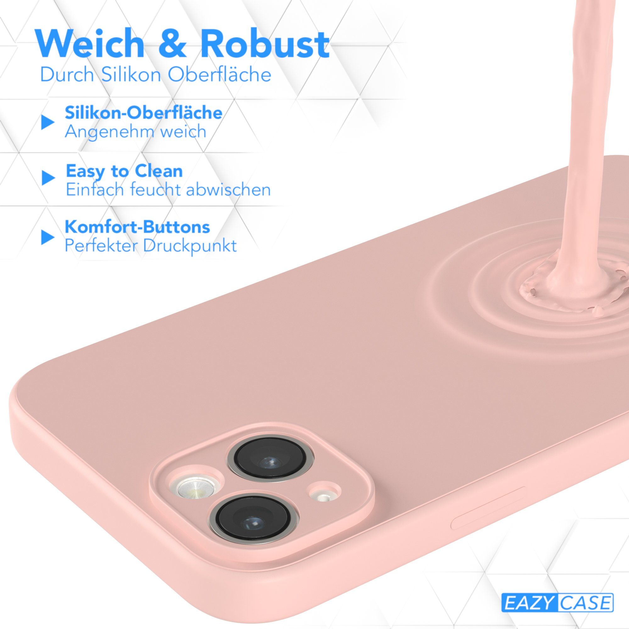 EAZY CASE Handyhülle für Apple iPhone 14 Plus Hülle Silikon 6,7 Zoll, Hülle mit Kameraschutz Bumper Case silikonschutzhülle Rosa / Altrosa – Bild 5 von 5
