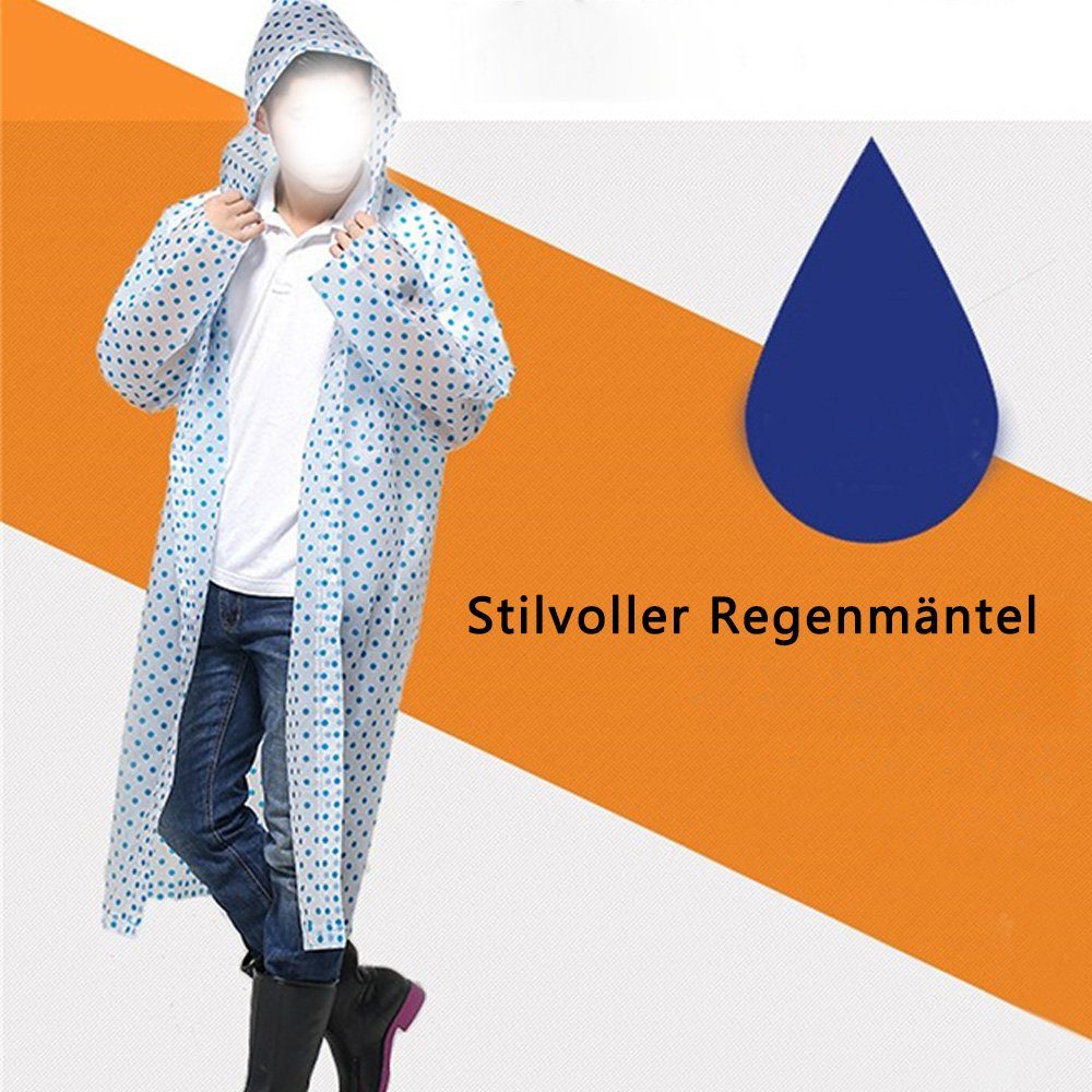 (1-St) Dekorative Regen-Poncho für Regenponcho Regenponcho Damen Wasserdicht Herren, Wandern Stilvoller Regencape Camping Radfahren Reisen