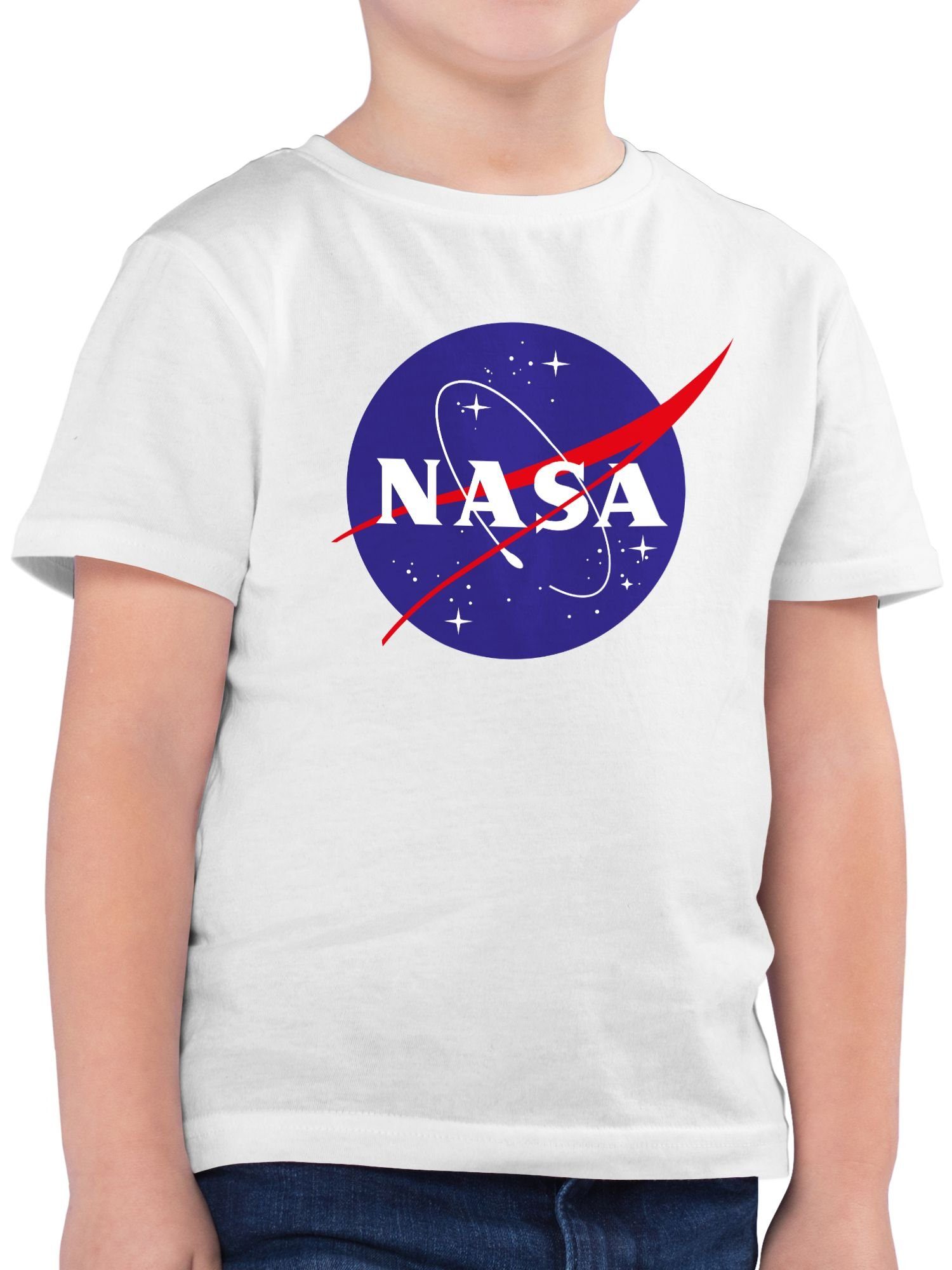 Shirtracer T-Shirt Nasa Meatball Logo Kinderkleidung und Co 1 Weiß