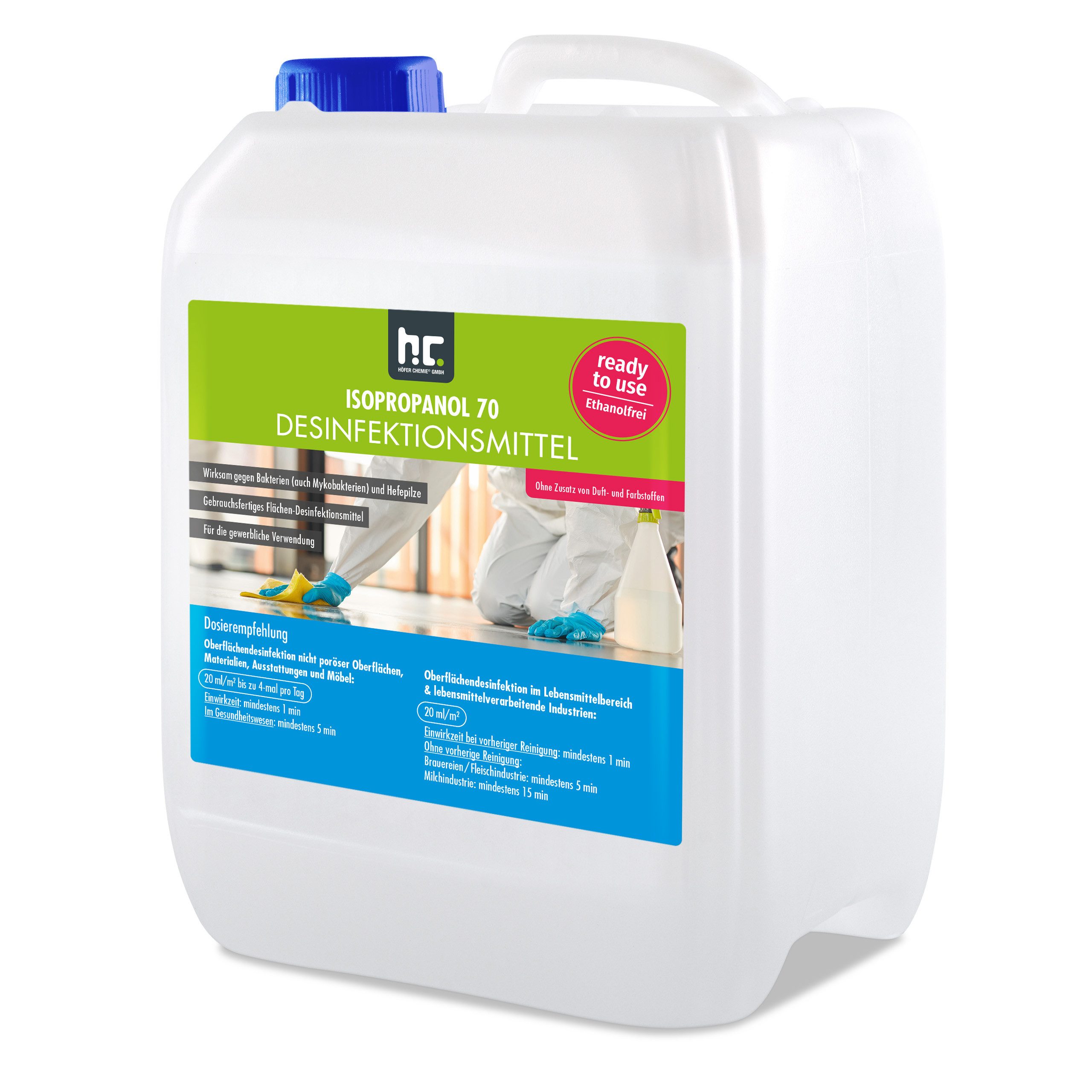 Brenntag GmbH 5 L Isopropanol 70 - Desinfektionsmittel für Oberflächen Grundreiniger