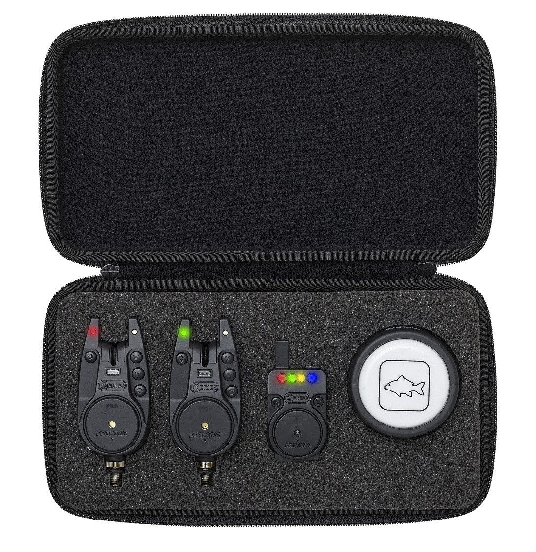 Prologic elektronischer Bissanzeiger C-Series Alarm 2+1+1 3+1+1 Red Green Yellow Funk Bissanzeiger Set, (Spar-Set), sechs Lautstärke- Empfindlichkeitsstufen sowie sechs verschiedene Töne
