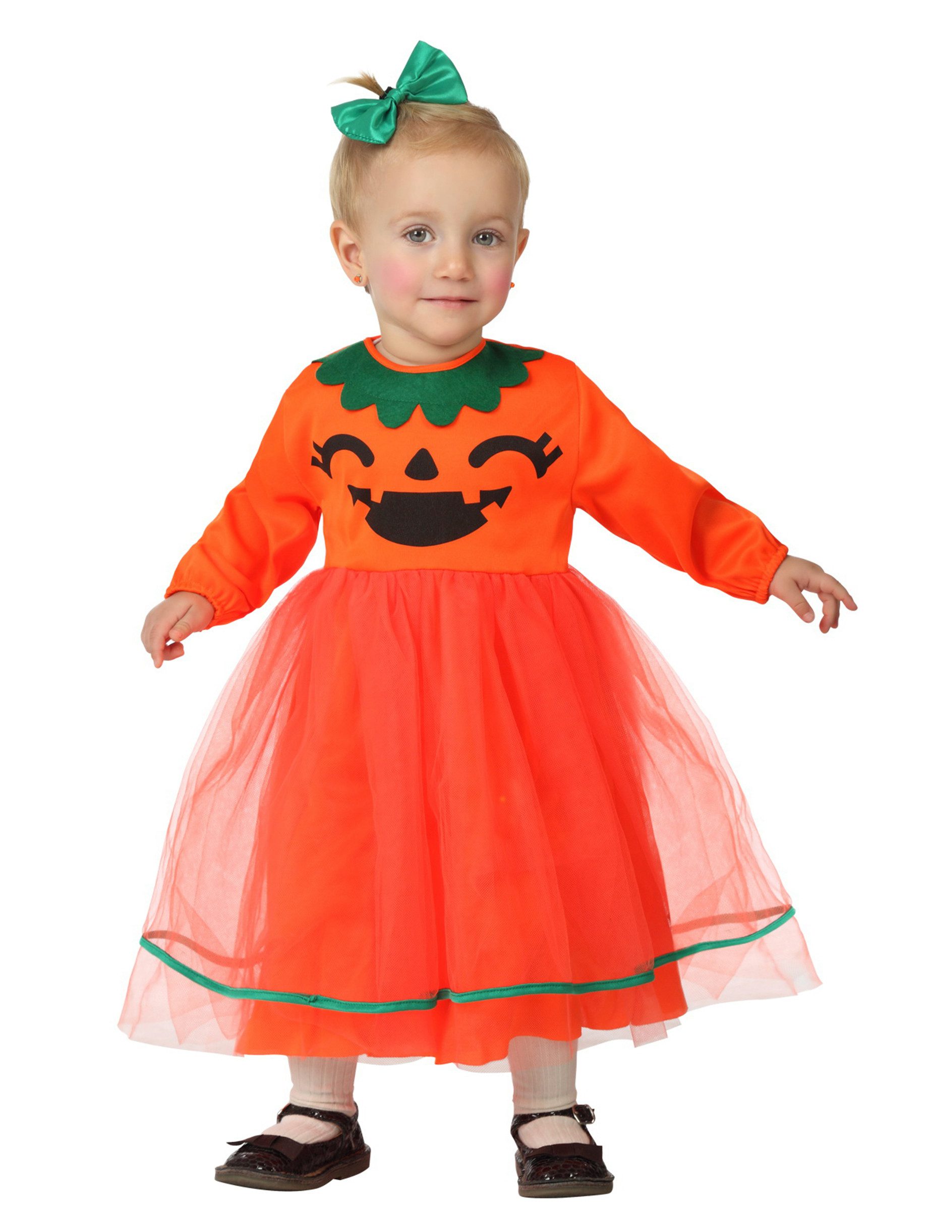 atosa Monster-Kostüm Süsser Kürbis Halloween-Babykostüm Kleinkind orange-schwarz
