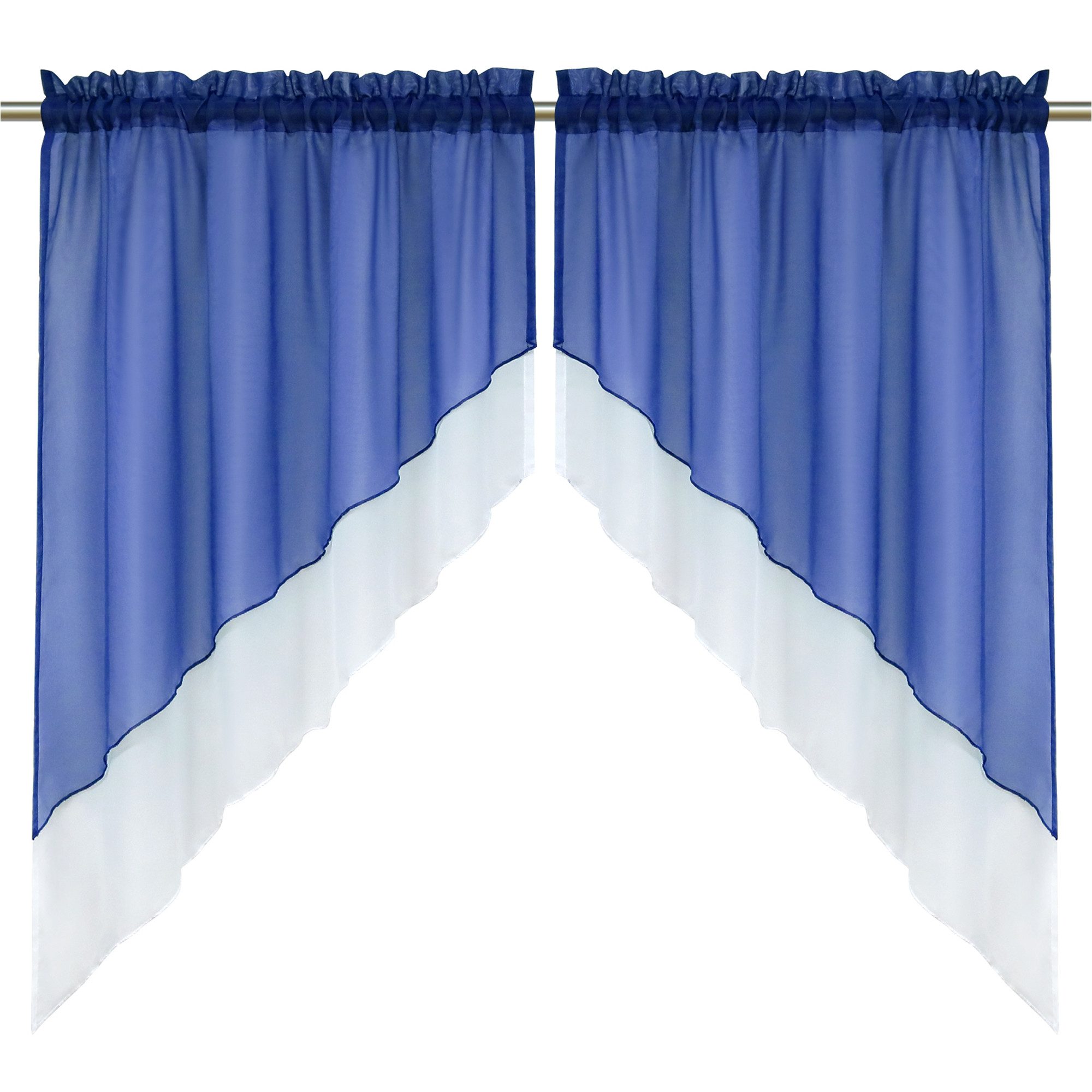 Delien Scheibengardine Beyza (2 St), Stangendurchzug, transparent, Zweifarb günstig online kaufen