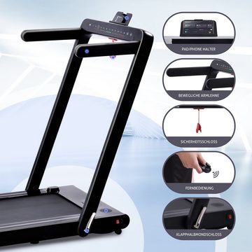 Merax Laufband 2-in-1 klappbar elektrisch, elektro-Laufband, mit 2,25 PS Motor inkl. Fernbedienung/Touchscreen, Bluetooth