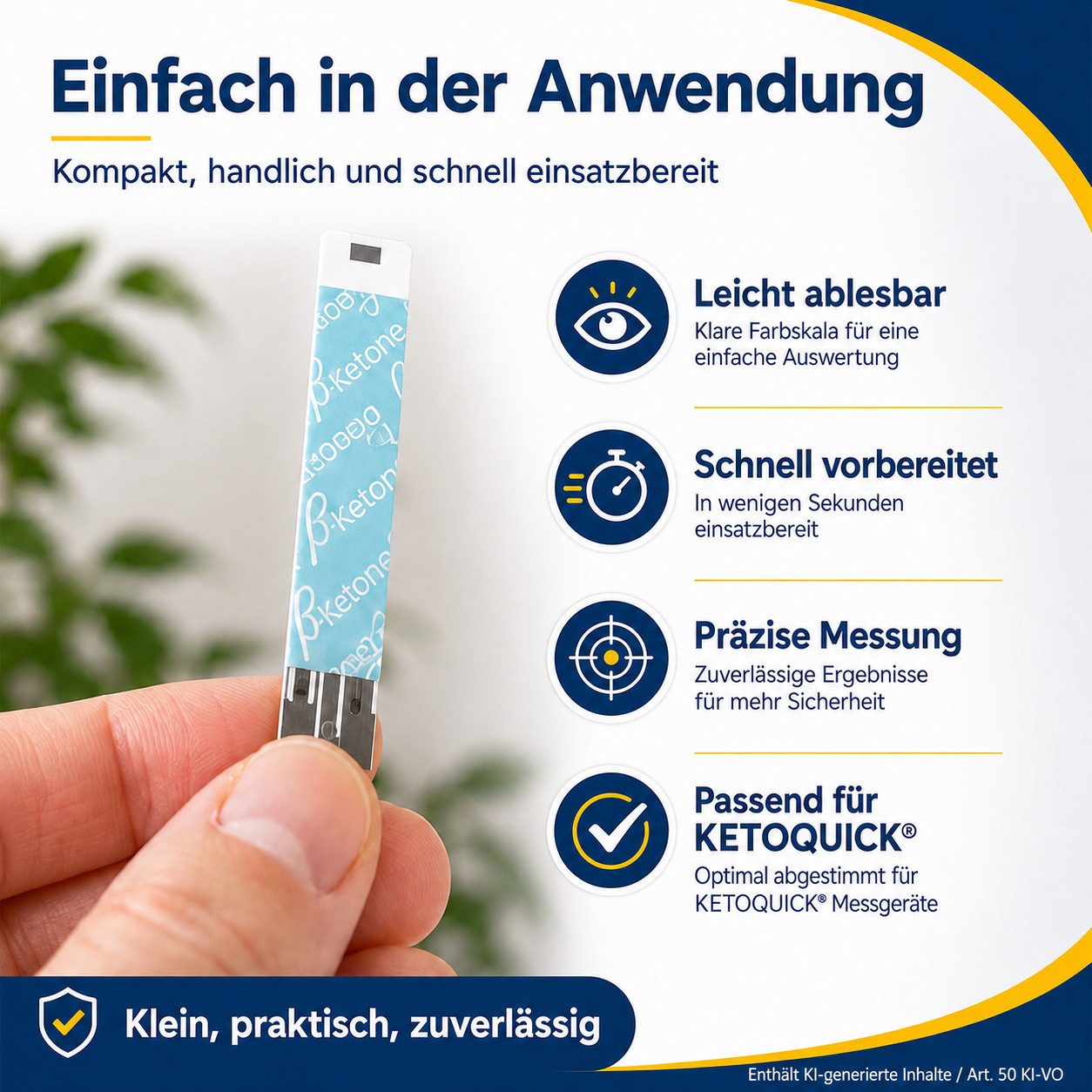KetoQuick Keton-Messgerät Starterset mit 10 Teststreifen, Kombiset, Ideal für Keto-Ernährung, Fitness, Low Carb – Bild 2 von 5