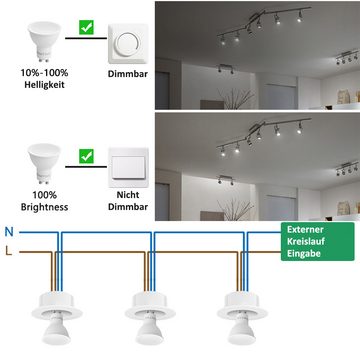 ENUOTEK LED-Leuchtmittel 7W GU10 LED Schienensystem Lampen Strahler Leuchtmittel Dimmbar 120°, GU10, 6 St., Kaltweiß 5000K, nur Kompatibel mit Phasenabschnittdimmer