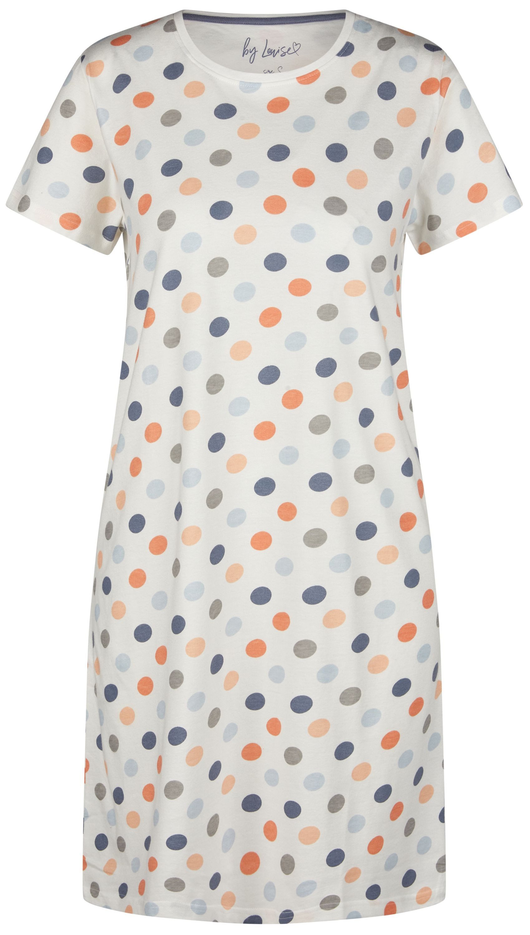 By Louise Nachthemd Dreamy Nights (Set, 1-tlg., 1-teilig) Damen Sleepshirt ca.90cm lang Kurzarm Baumwolle