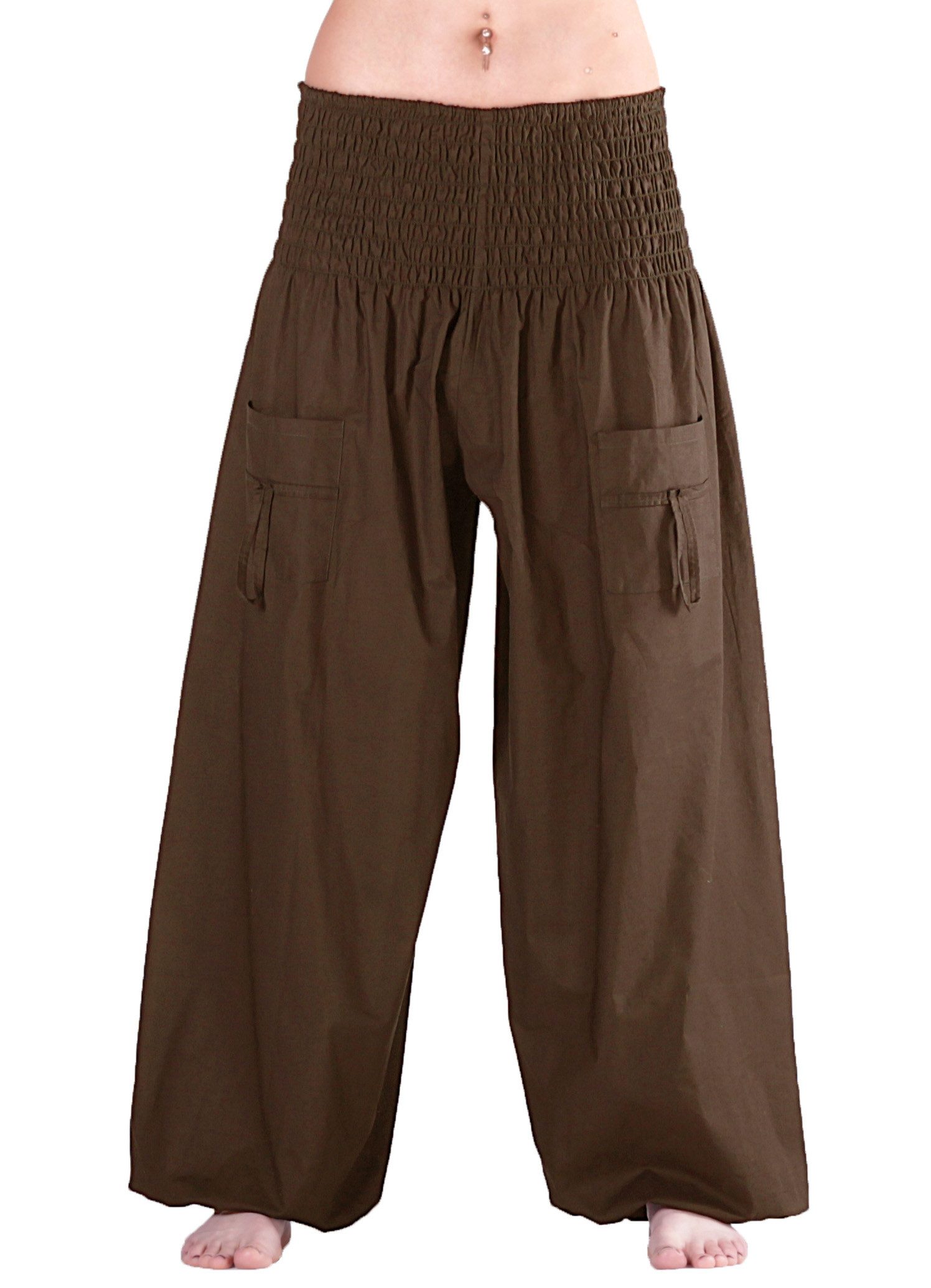 Leucht-Welten Pumphose Pumphose für Damen und Herren mit Taschen Braun für Damen wie Herren