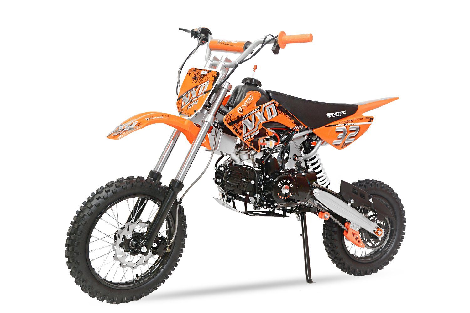 Nitro Motors Dirt-Bike 125cc midi Kinder Dirtbike NXD 14/12" Automatik Crossbike Pitbike, 1 Gang Orange