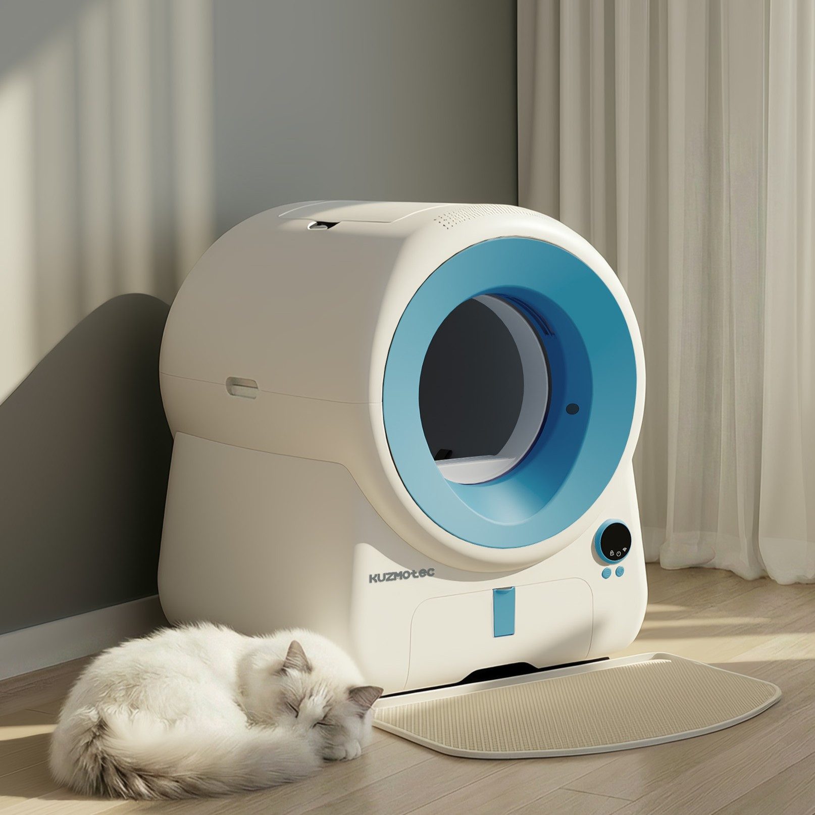 KuzmoTec Katzentoilette KuzmoTec katzenklo selbstreinigend,Luftschleier-Desodorierung, Geruchsblockierendes Luftvorhang-System,5-fach Schutz