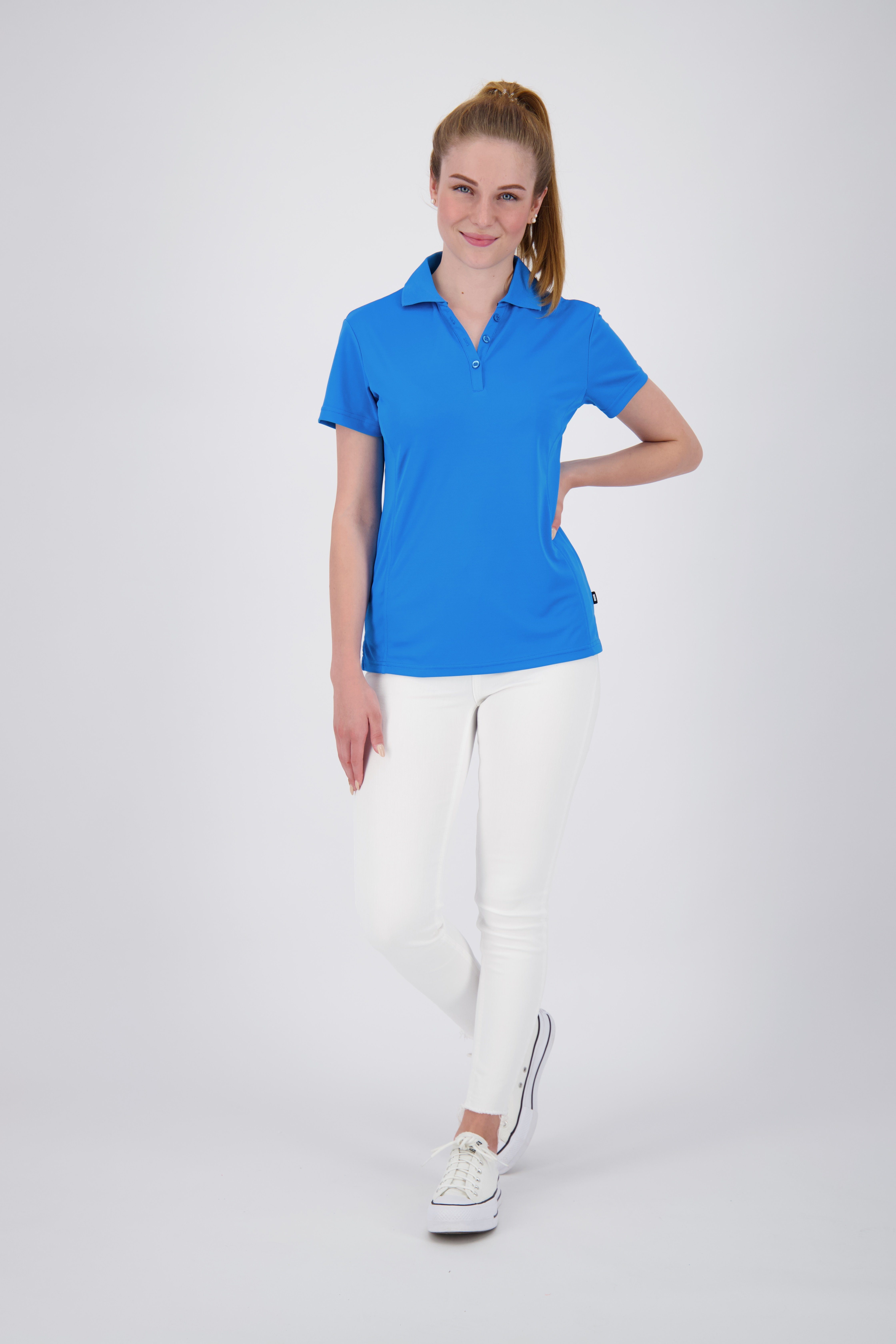 Recycling 3F-Funktions-Piqué DEPROC Active WOMEN Kunstfaser 100% aus Poloshirt II NEW HEDLEY light blue