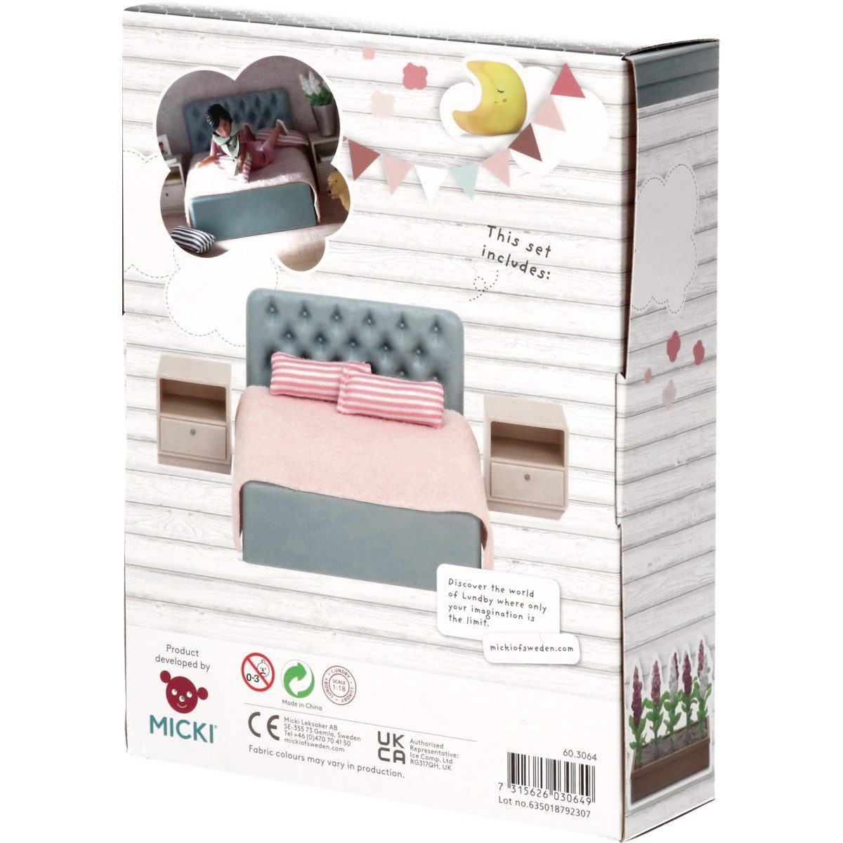 Lundby Puppenhausmöbel Schlafzimmerset Mädchen (6tlg) – Bild 5 von 5